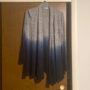 Blue to gray ombré cardigan